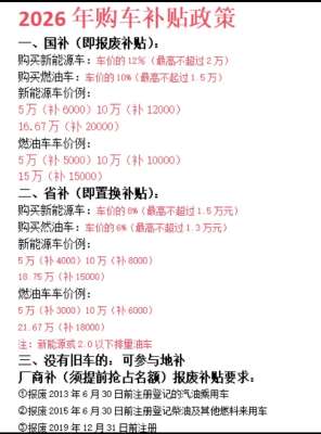 企业级新能源汽车补贴政策全维度详解(2026 最新官方版)