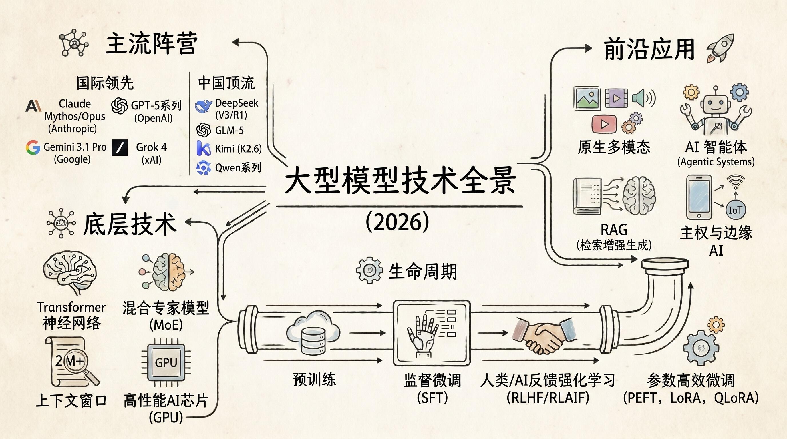 大模型全面指南(2026完整版|概念·技术·架构·落地·趋势)