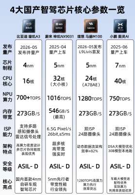 专业智能驾驶芯片对比详解|全维度解析